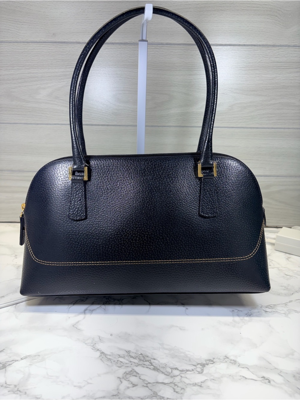 Gianni Chiarini black pebbled leather handbag